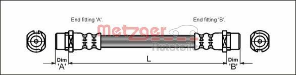 Opel ZAFIRA Brake flexi hose 1816807 METZGER 4112828 online buy