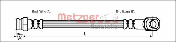 Metzger 4114050 Tubo flexible de frenos