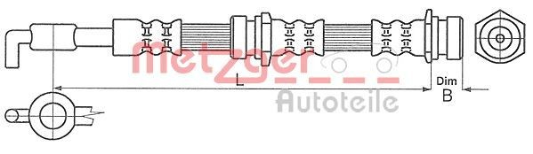 Mazda Jarrujärjestelmä varaosat - Jarruletku METZGER 4114062
