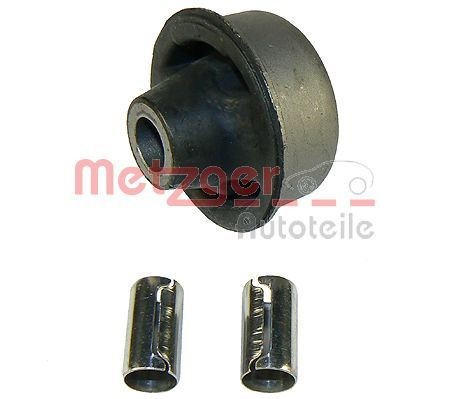 METZGER 52002818 Control Arm- / Trailing Arm Bush with accessories, KIT +, Front Axle, Rear, Rubber-Metal Mount, for control arm