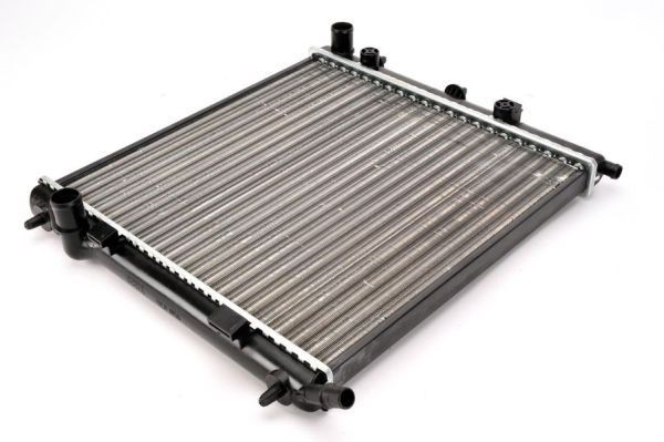 THERMOTEC D7P020TT Engine radiator Aluminium, Plastic, for vehicles with/without air conditioning, 380 x 402 x 26 mm, Manual Transmission, Mechanically jointed cooling fins