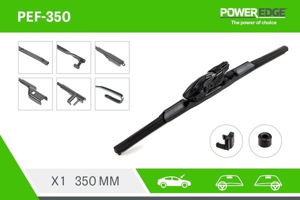 PEF-350 PowerEdge Windscreen wipers OPEL 350 mm, Flat wiper blade, 14 Inch