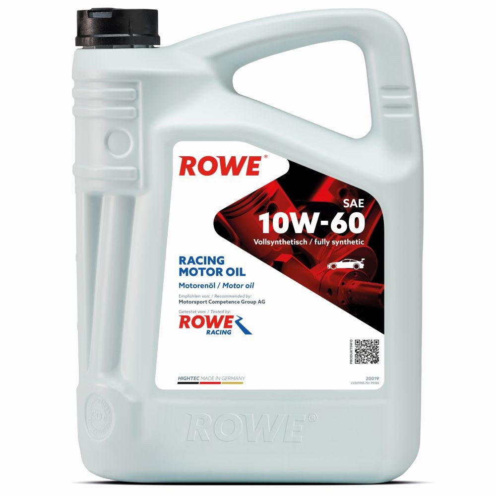 Buy Auto oil ROWE diesel 20019-0050-99 HIGHTEC, RACING MOTOR OIL 10W-60, 5l, Full Synthetic Oil
