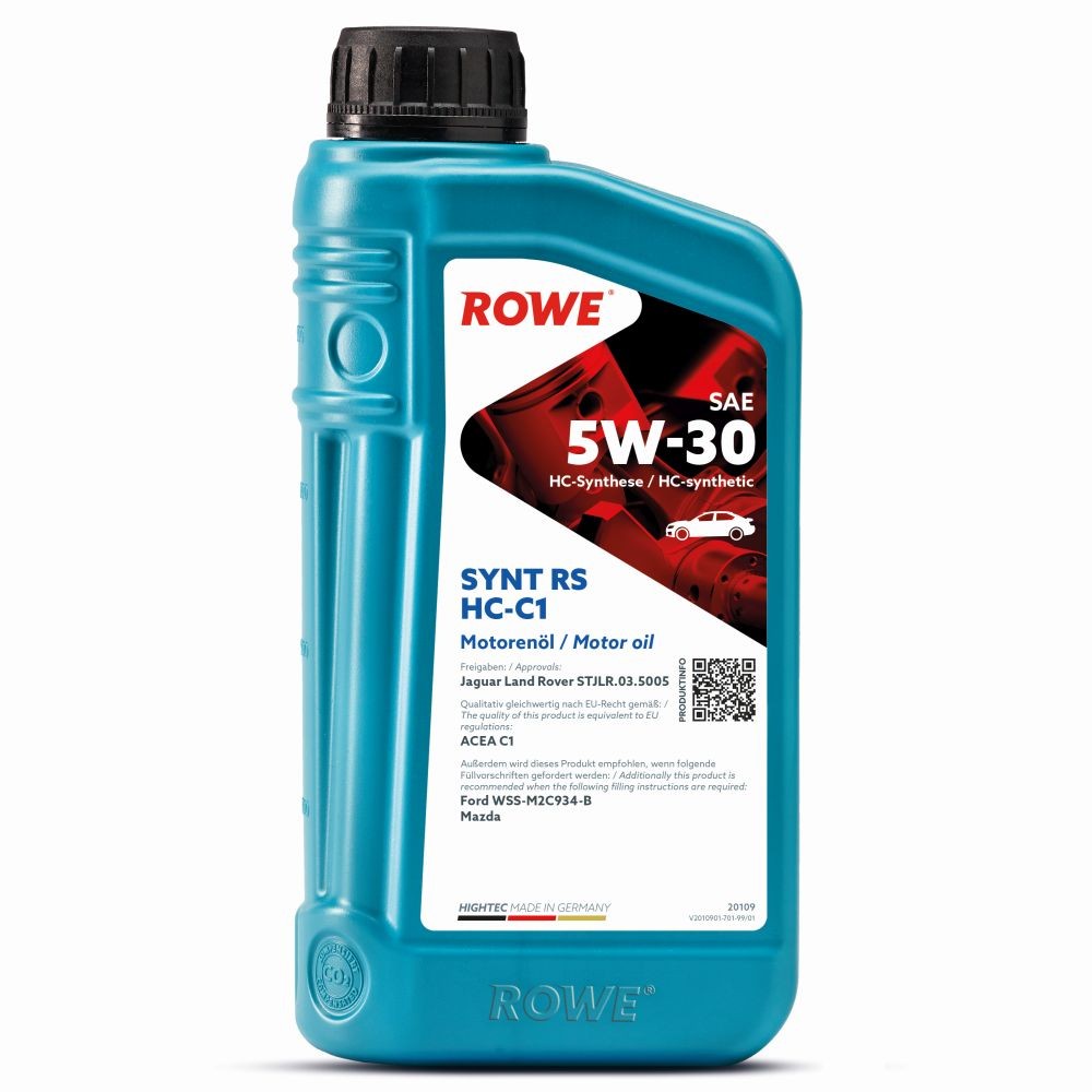 Buy Automobile oil ROWE petrol 20109-0010-99 HIGHTEC, SYNT RS HC-C1 5W-30, 1l, HC synth. oil (hydro-cracked)