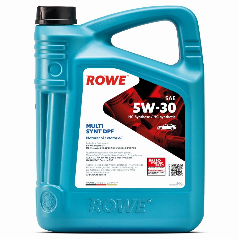 Kaufen Motoröl ROWE 20125-0050-99 HIGHTEC, MULTI SYNT DPF 5W-30, 5l, HC Synthese Öl (Hydro-Cracked)