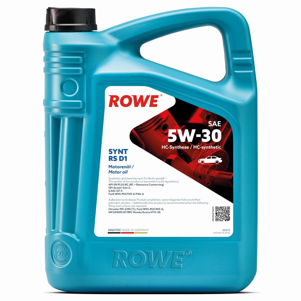 Engine oil WSS-M2C929-A ROWE - 20212-0050-99 HIGHTEC, SYNT RS D1