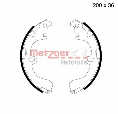 Original METZGER MG 406 Brake drums and shoes MG 505 for TOYOTA HILUX Pick-up