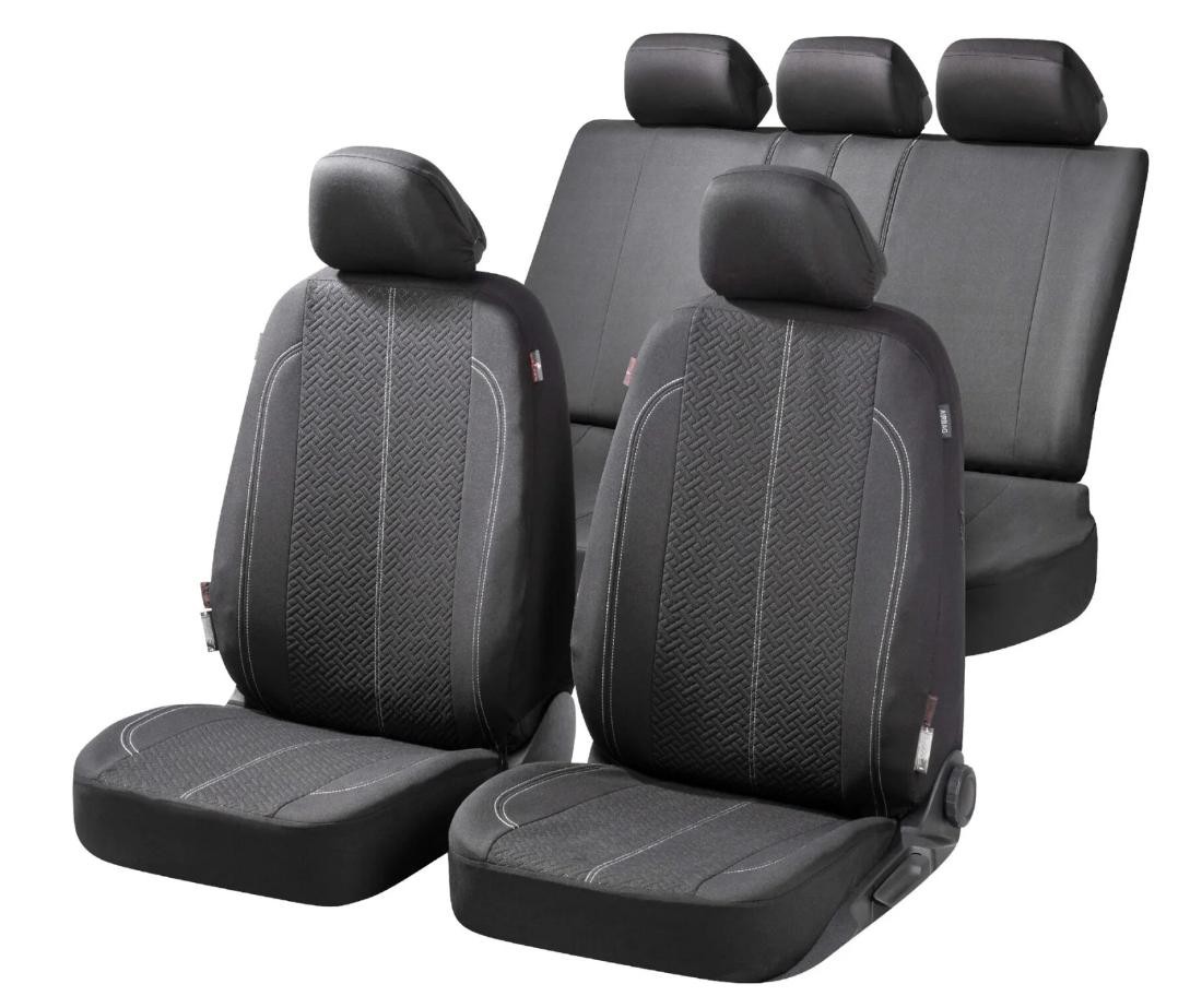 WALSER 11854 Auto seat covers NISSAN Patrol GR 5 SUV (Y61) black, Polyester, Front and Rear