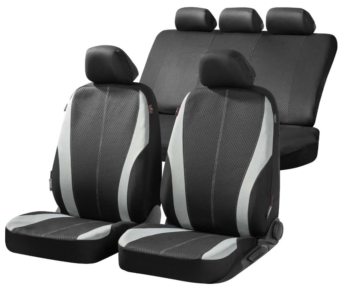 WALSER 11857 Auto seat covers HYUNDAI SANTA FE 2 (CM) black, Polyester, Front and Rear