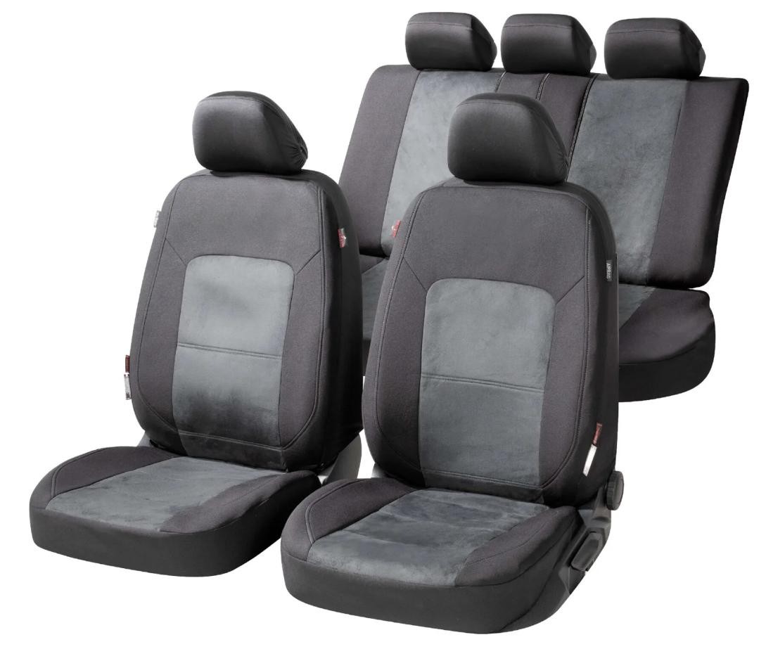 WALSER 11865 Auto seat covers BMW X6 (E71, E72) black/grey, Polyester, Front and Rear
