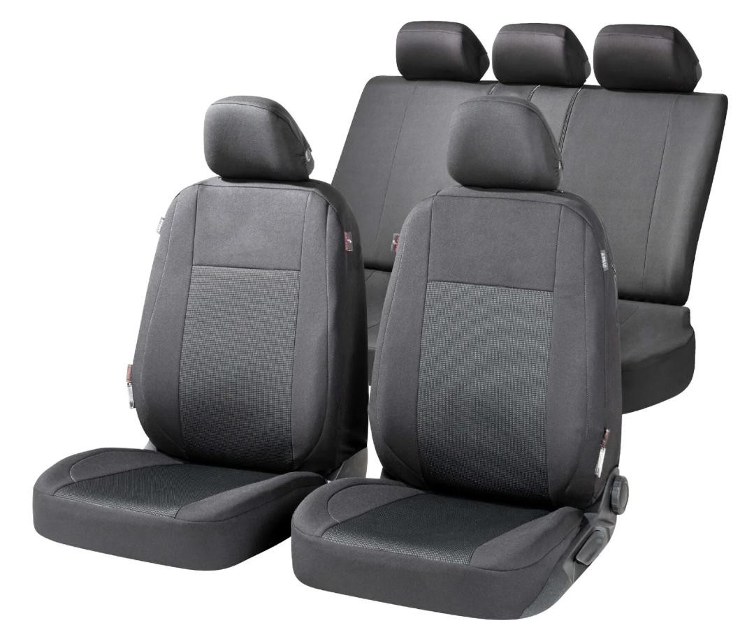 WALSER 11869 Auto seat covers VW Polo Hatchback (6R1, 6C1) black/grey, Polyester, Front and Rear