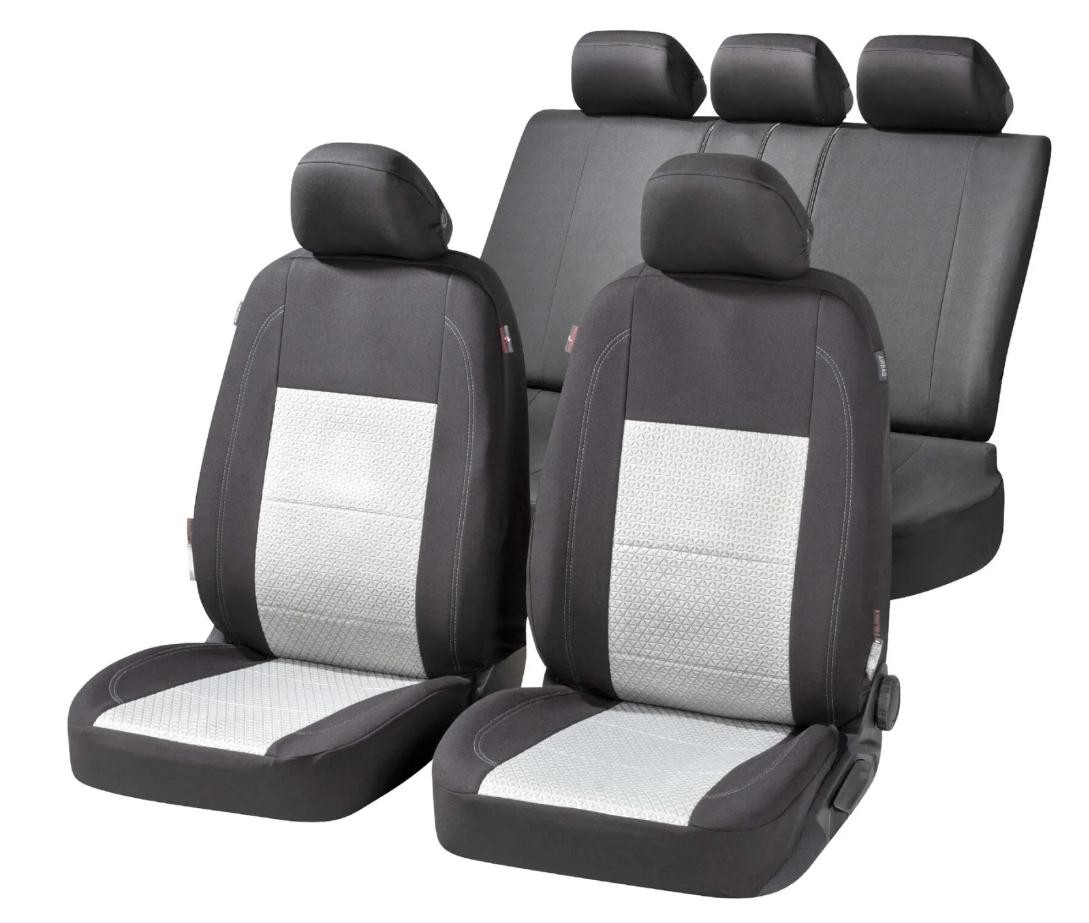 WALSER 11872 Auto seat covers HONDA Jazz 2 (GD_, GE3, GE2) silver, black, Polyester, Front and Rear