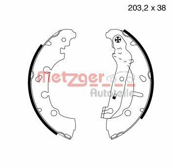 METZGER MG814 Brake Shoe Set 2S6J 2200 BA