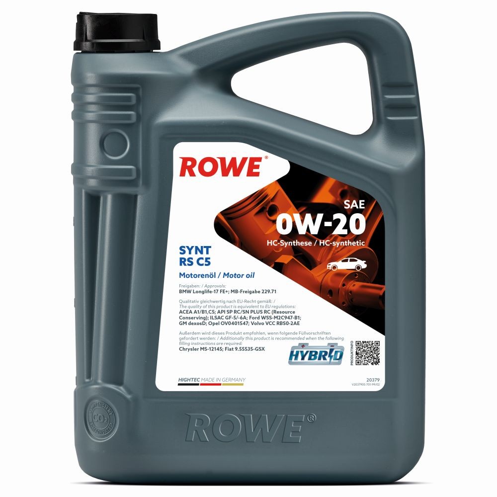 Motor oil Volvo VCC RBS0-2AE ROWE - 20379-0050-99 HIGHTEC, SYNT RS C5