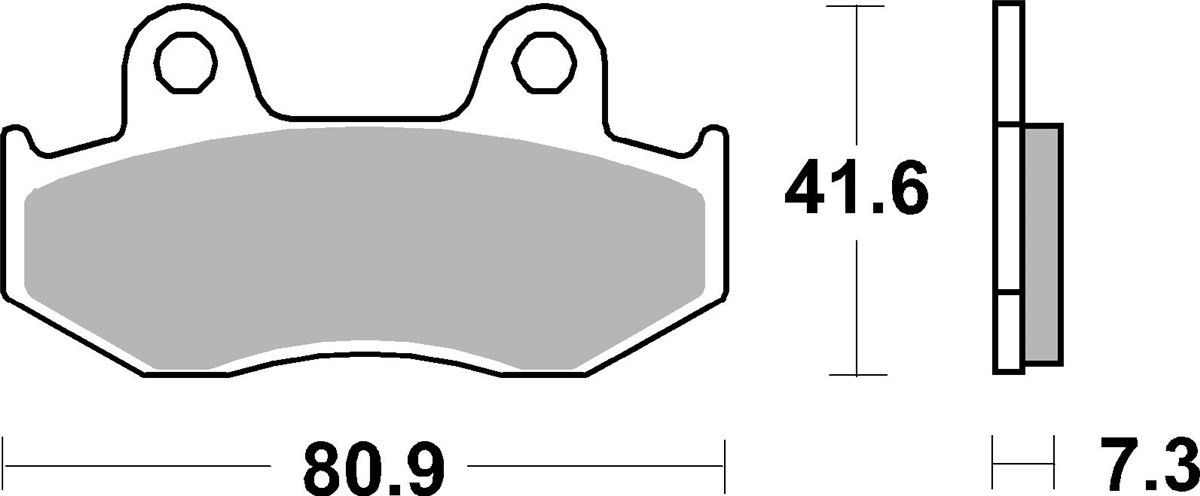 sbs Height: 41,6mm, Thickness: 7,3mm Brake pads 104HF buy