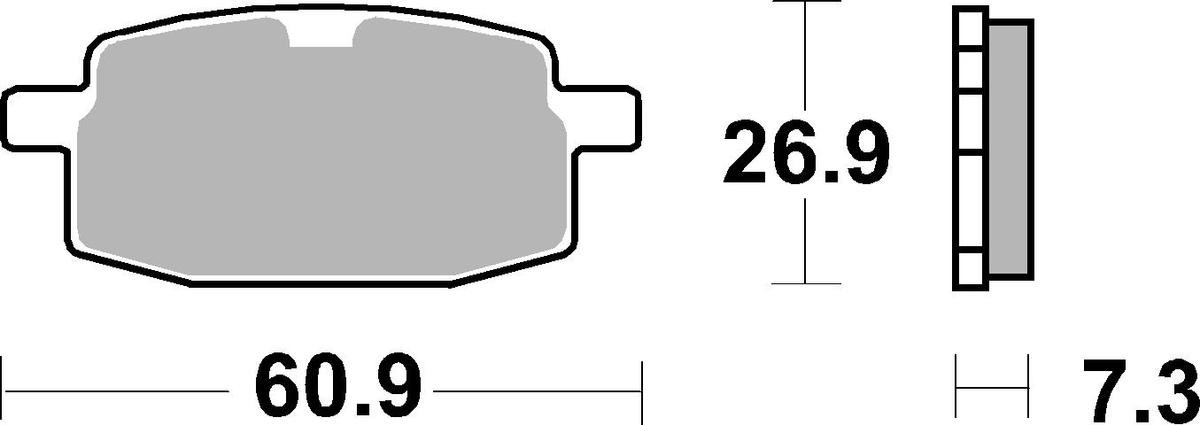 sbs Height: 26.9mm, Thickness: 7,3mm Brake pads 111HF buy