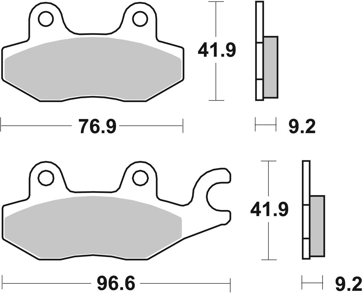 sbs Height: 41,9mm, Thickness: 9,2mm Brake pads 119HF buy