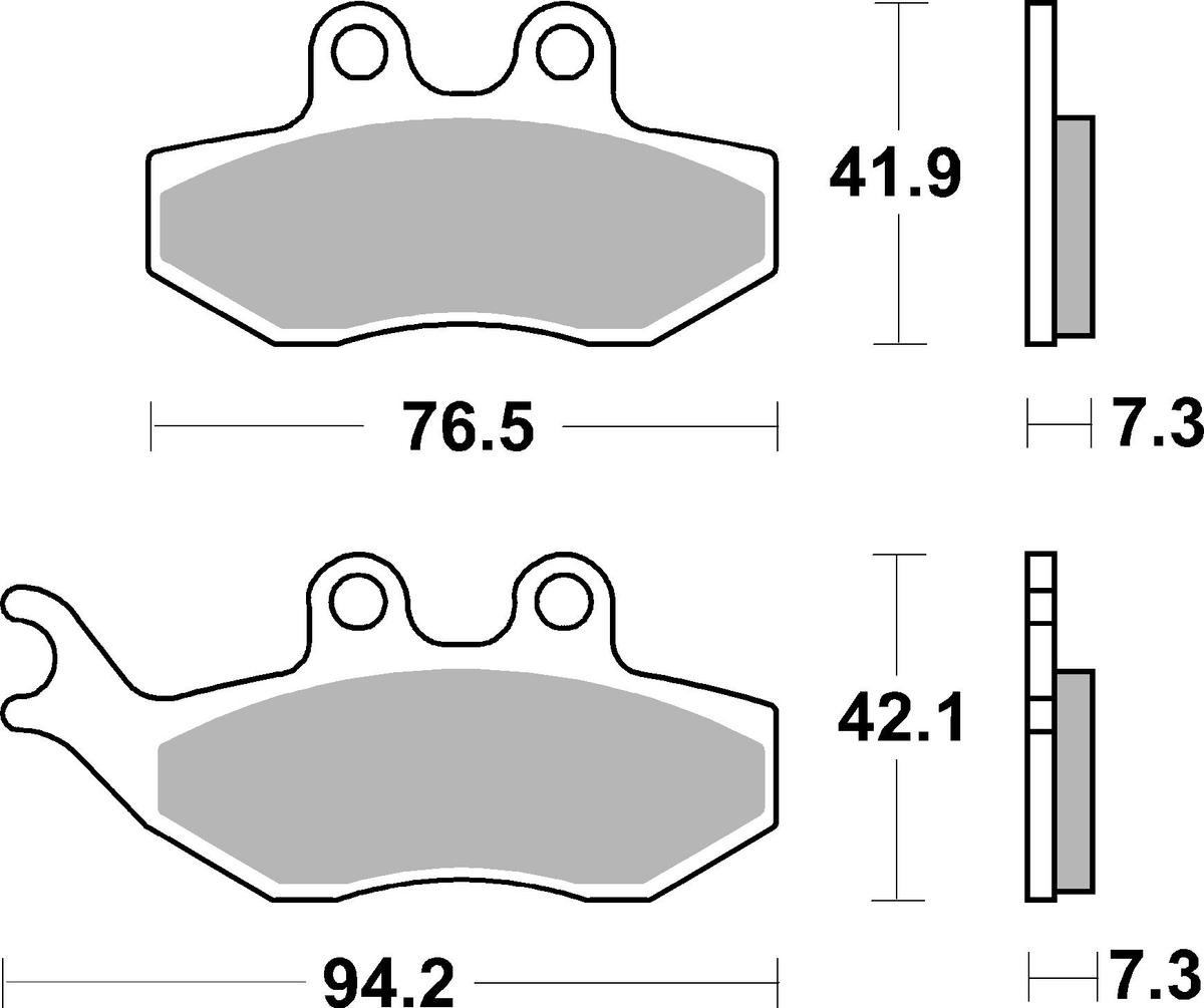 sbs Height 1: 41,9mm, Height 2: 42,1mm, Thickness: 7,3mm Brake pads 168HF buy