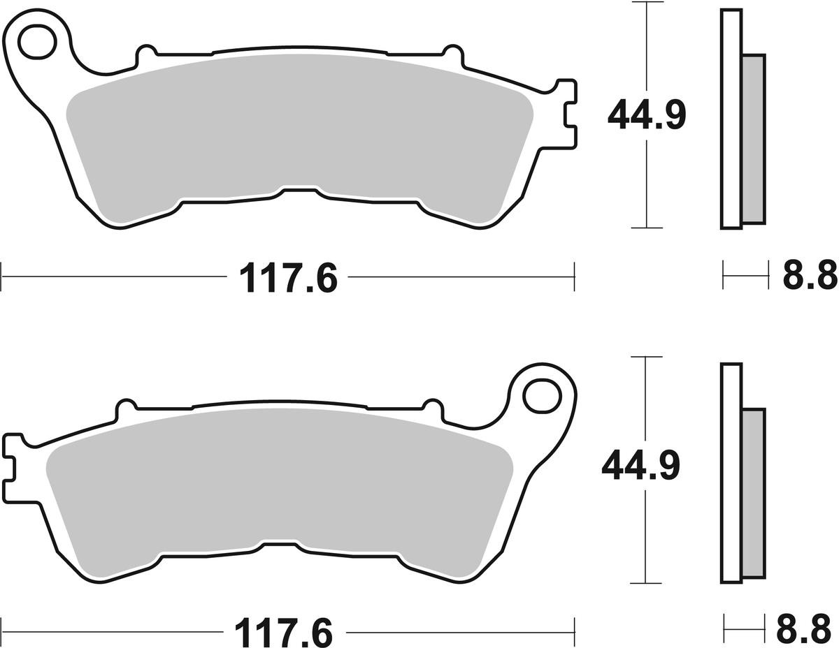 sbs Height: 44,9mm, Thickness: 8,8mm Brake pads 192HF buy