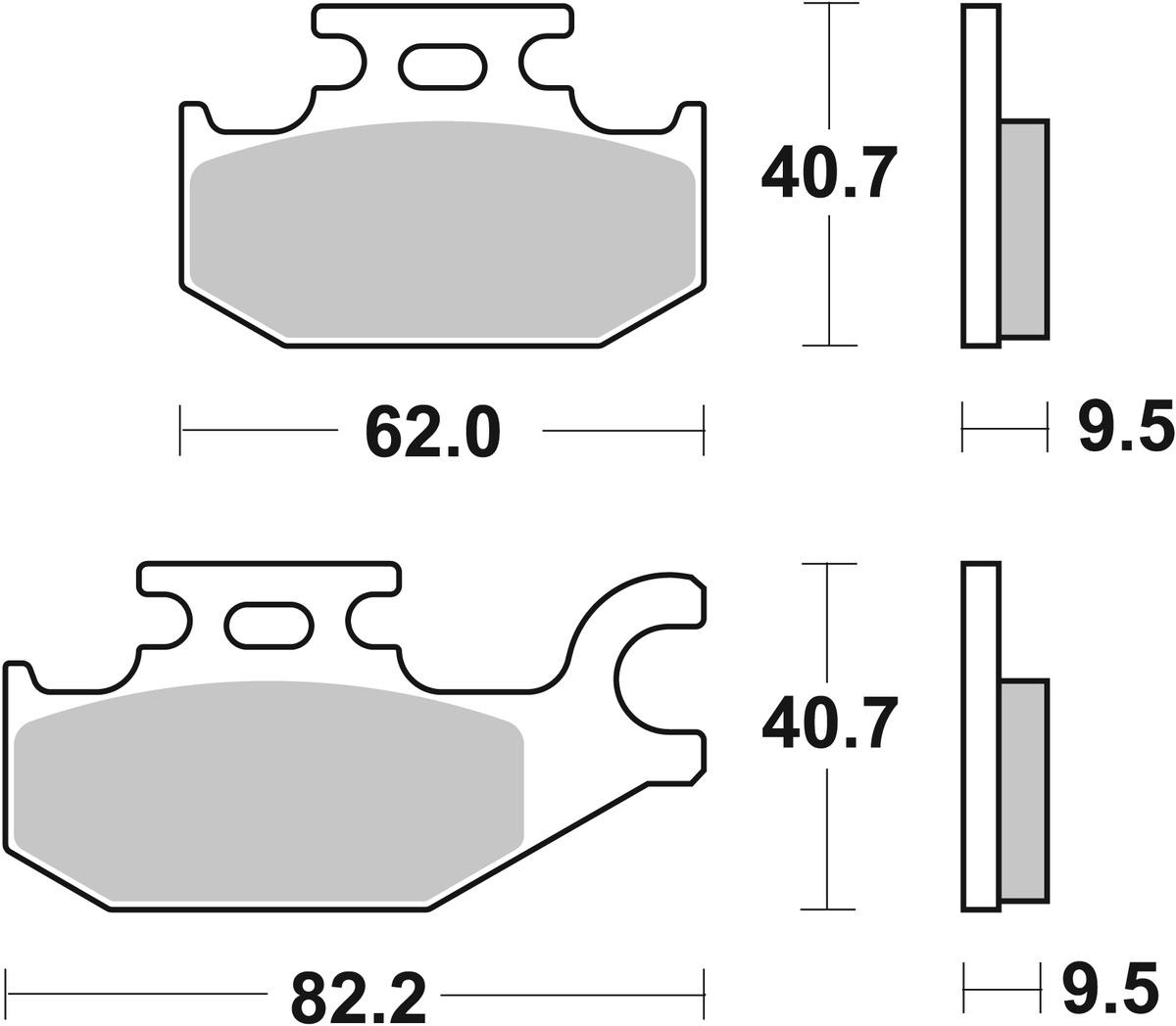 sbs Height: 40,7mm, Thickness: 9,5mm Brake pads 196CT buy