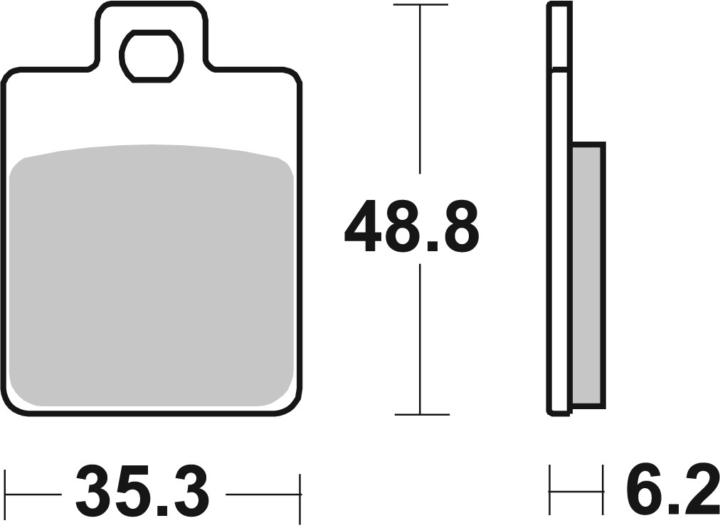 sbs Height: 48,8mm, Thickness: 6,2mm Brake pads 202HF buy