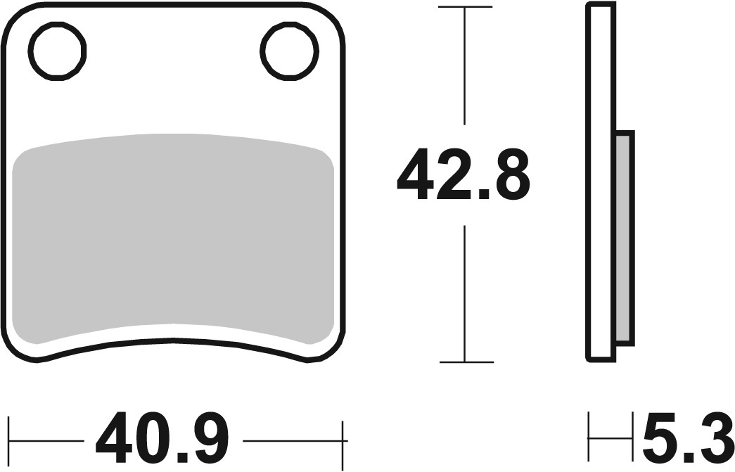 sbs Height: 42,8mm, Thickness: 5,3mm Brake pads 209HF buy