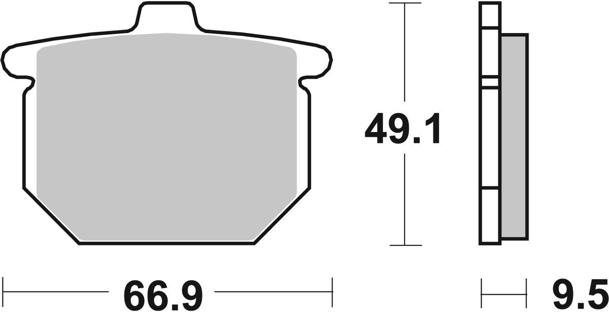 sbs Height: 49,1mm, Thickness: 9,5mm Brake pads 517HF buy