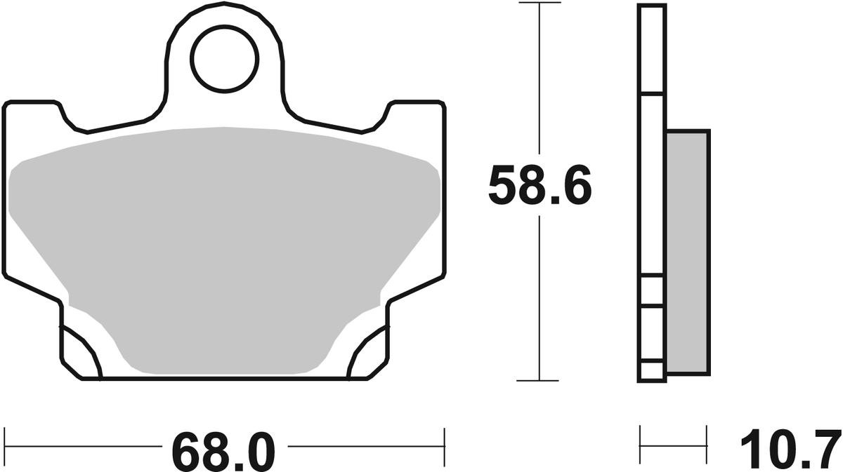sbs Height: 58,6mm, Thickness: 10,7mm Brake pads 550HF buy