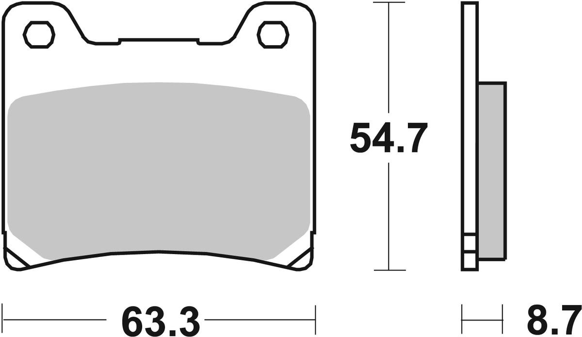 sbs Height: 54,7mm, Thickness: 8,7mm Brake pads 555HF buy
