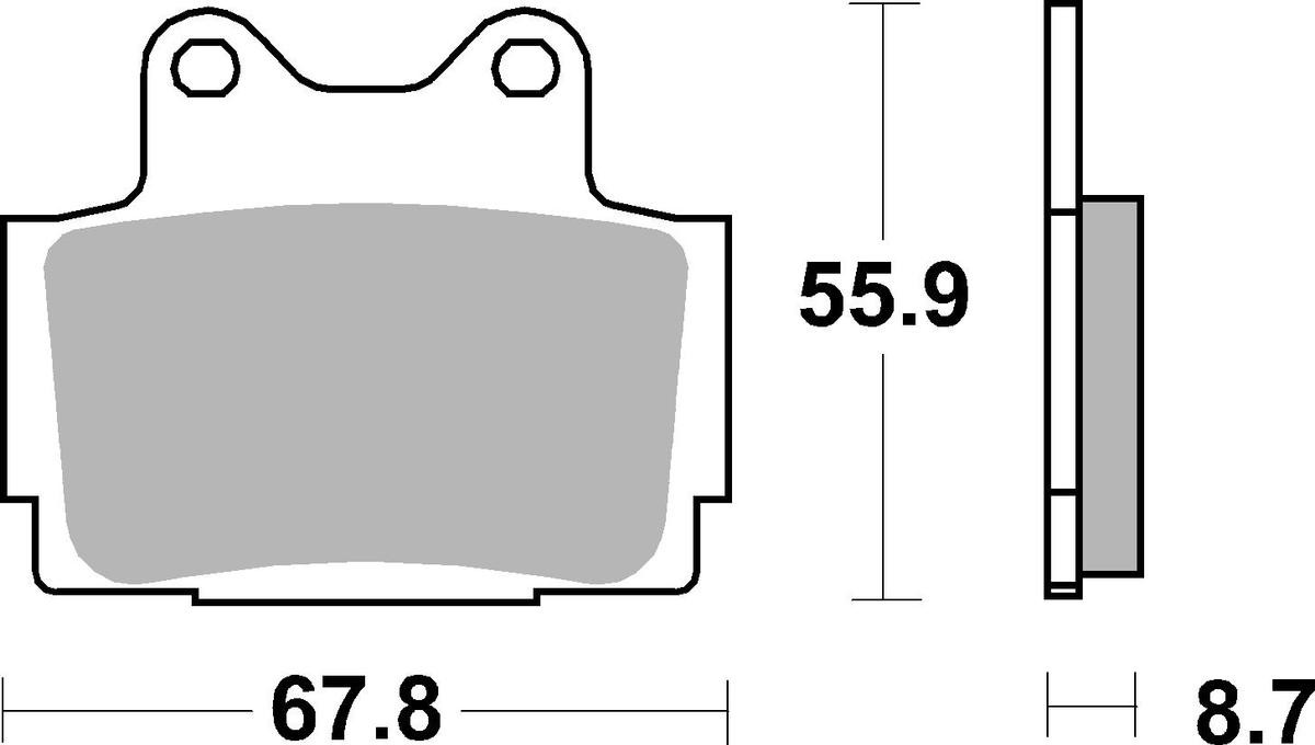 sbs Height: 55,9mm, Thickness: 8,7mm Brake pads 570HF buy