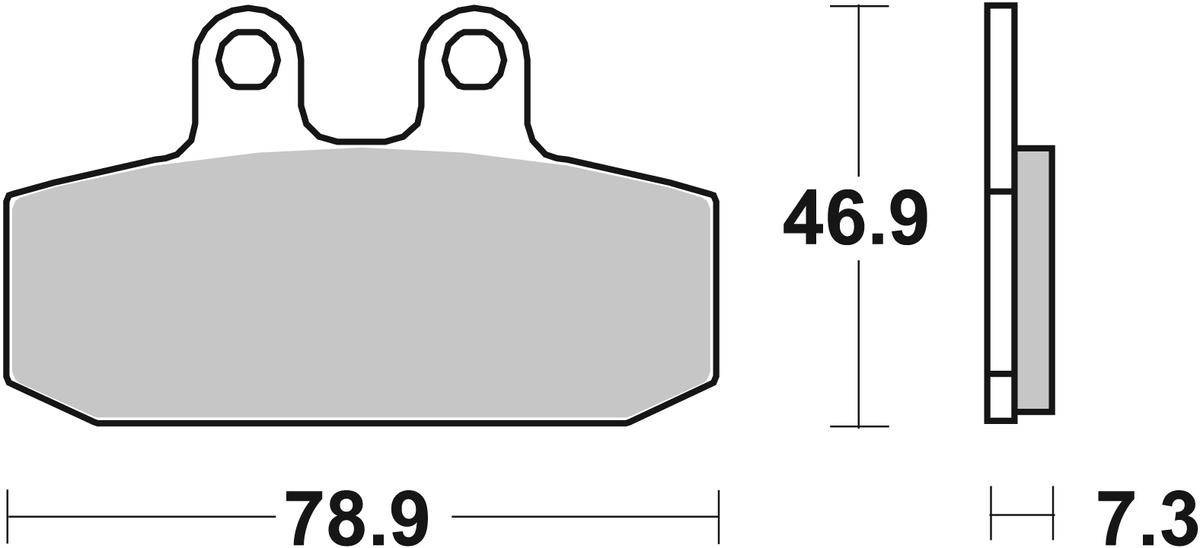sbs Height: 46,9mm, Thickness: 7,3mm Brake pads 588HF buy