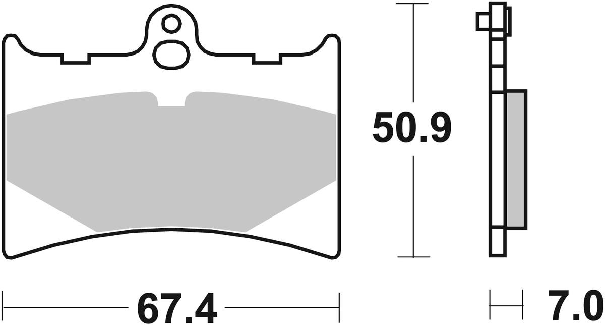Motorrad sbs Höhe: 50,9mm, Dicke/Stärke: 7mm Bremsbeläge 601HF günstig kaufen