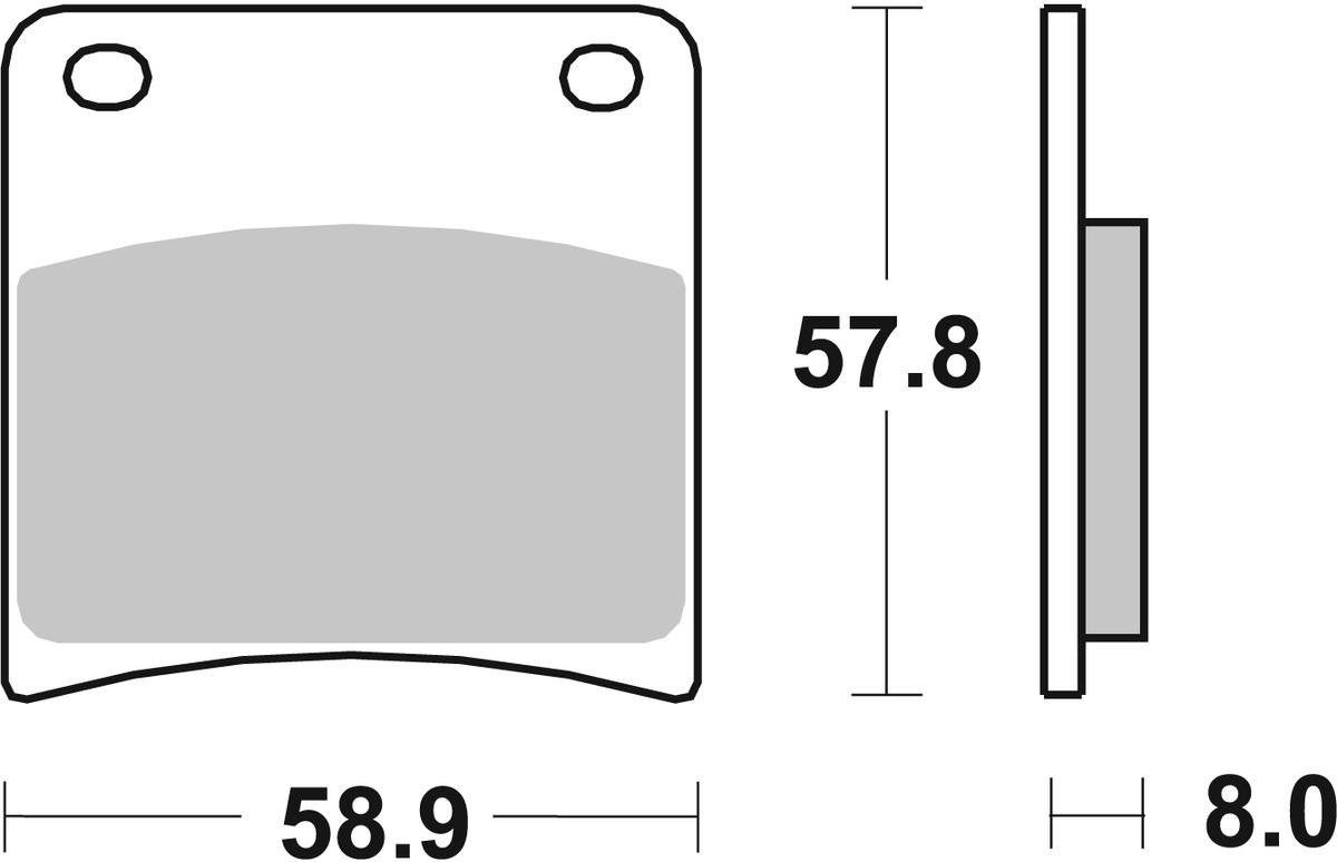 sbs Height: 57,8mm, Thickness: 8mm Brake pads 620HF buy
