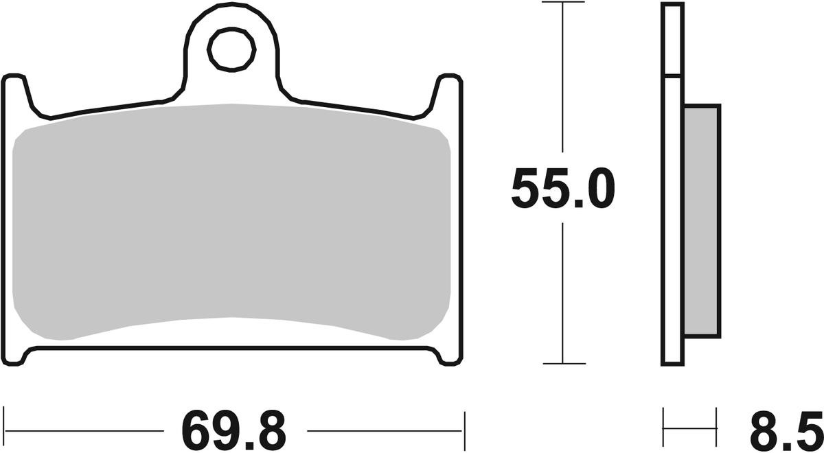 Motorrad sbs Höhe: 55mm, Dicke/Stärke: 8,5mm Bremsbeläge 624HS günstig kaufen