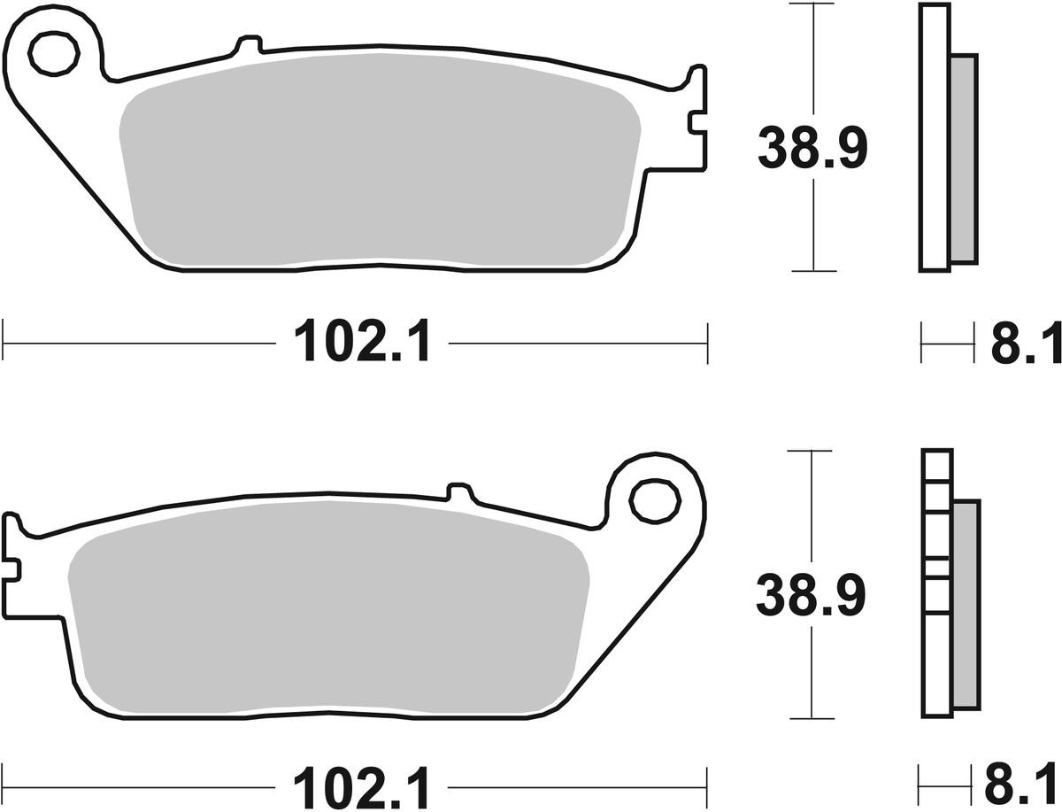sbs Height: 38,9mm, Thickness: 8,1mm Brake pads 627HS buy