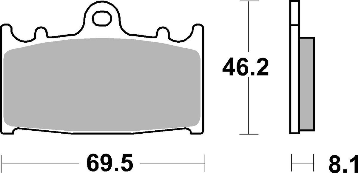 sbs Height: 46,2mm, Thickness: 8,1mm Brake pads 631HS buy