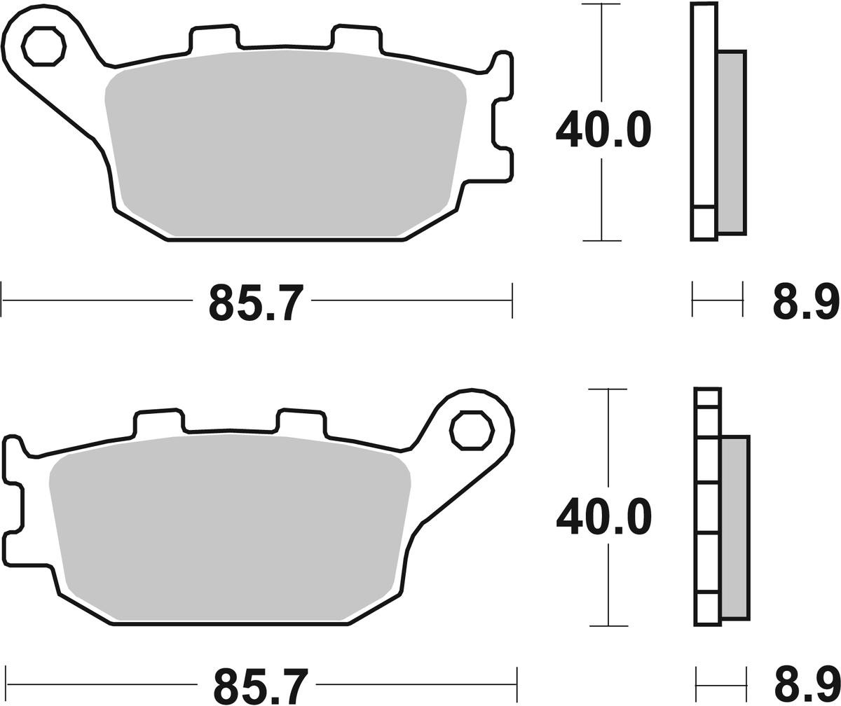 sbs Height: 40mm, Thickness: 8,9mm Brake pads 657HF buy