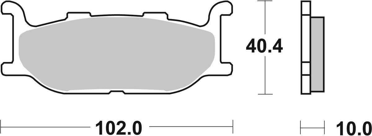 sbs Height: 40,4mm, Thickness: 10mm Brake pads 663HF buy