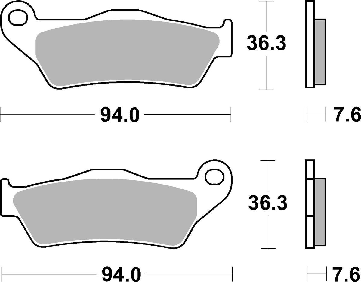 sbs Height: 36,3mm, Thickness: 7,6mm Brake pads 671CS buy