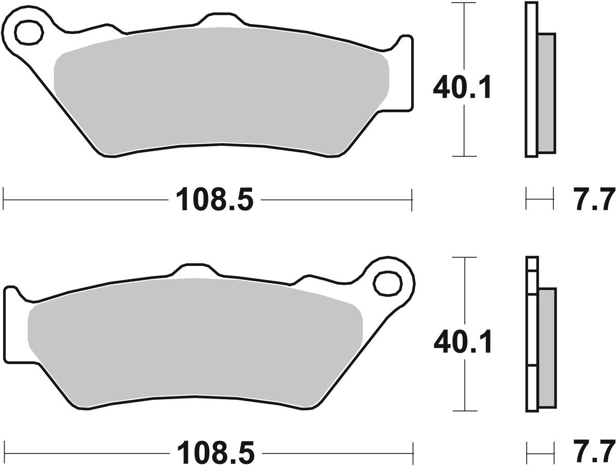 sbs Height: 40,1mm, Thickness: 7,7mm Brake pads 674HS buy