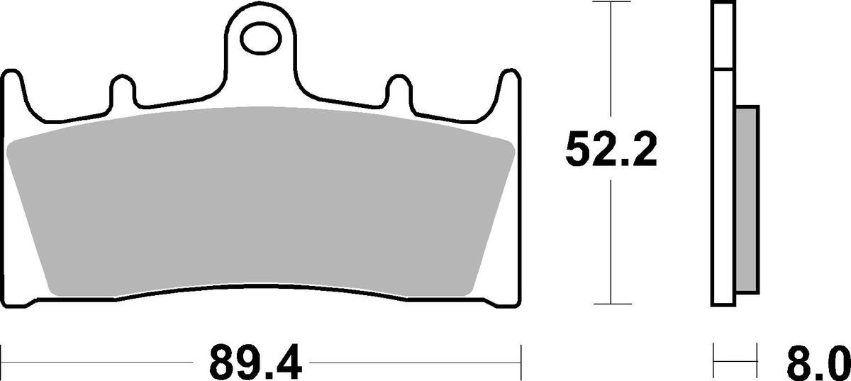 sbs Height: 52,2mm, Thickness: 8mm Brake pads 686HF buy