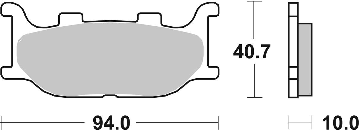 sbs Height: 40,7mm, Thickness: 10mm Brake pads 691HF buy