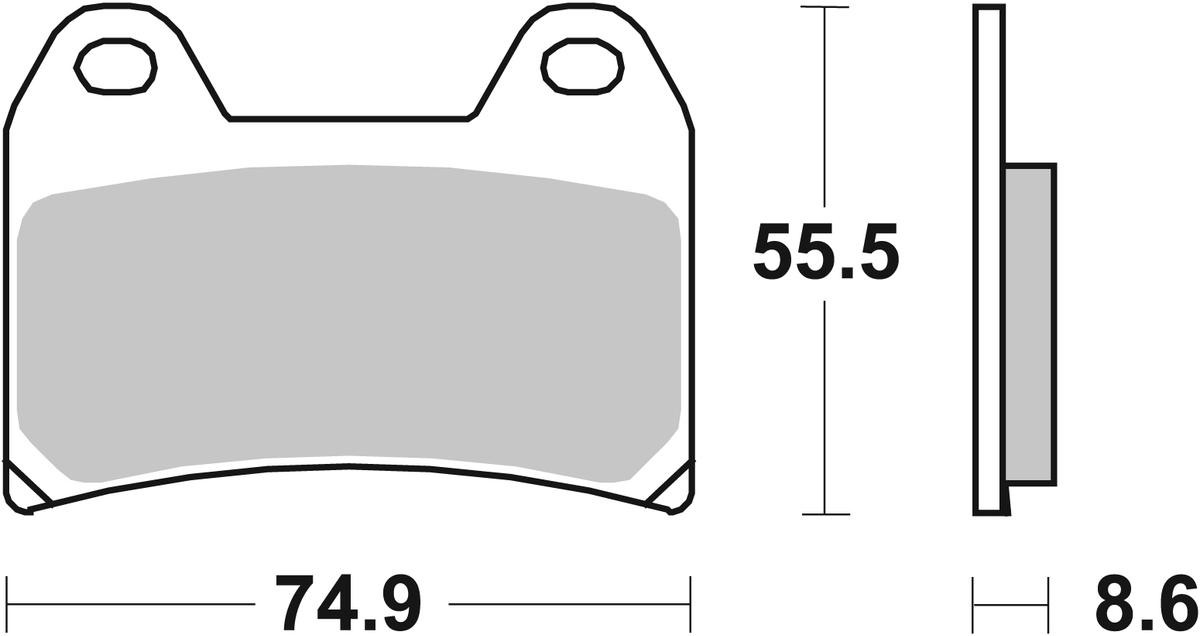 sbs Height: 55,5mm, Thickness: 8,6mm Brake pads 706HF buy