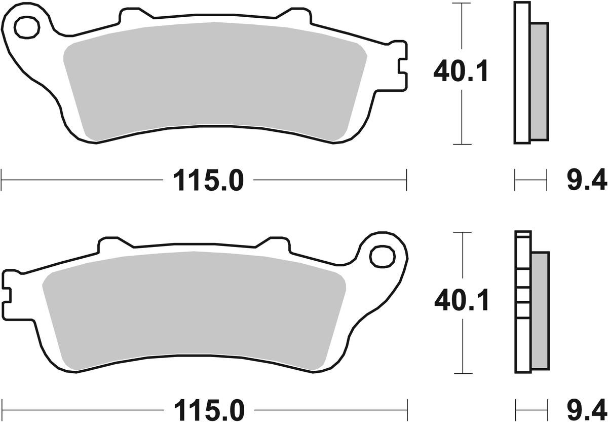 sbs Height: 40,1mm, Thickness: 9,4mm Brake pads 722LS buy