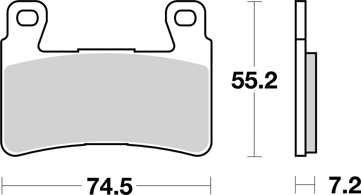 sbs Height: 55,2mm, Thickness: 7,2mm Brake pads 734HF buy