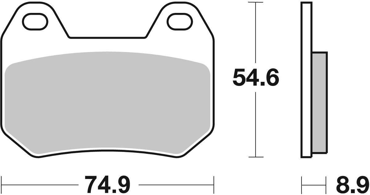 Motorrad sbs Höhe: 54,6mm, Dicke/Stärke: 8,9mm Bremsbeläge 746HF günstig kaufen