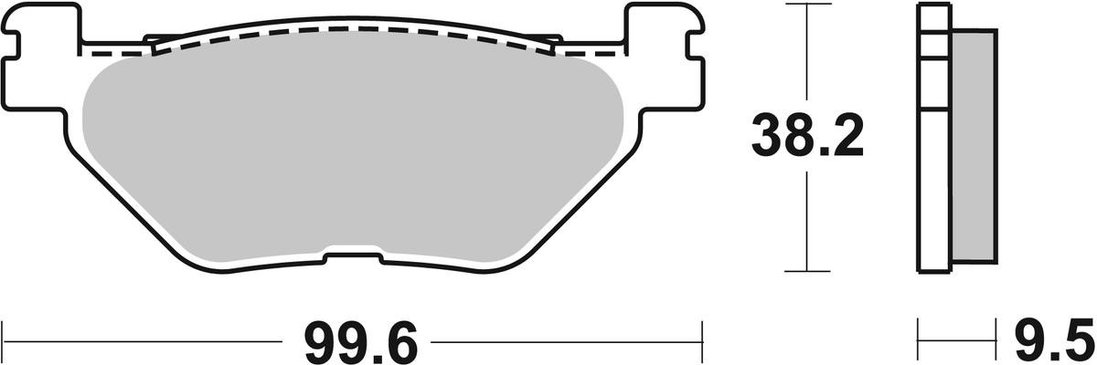 sbs Height: 38,2mm, Thickness: 9,5mm Brake pads 769HF buy