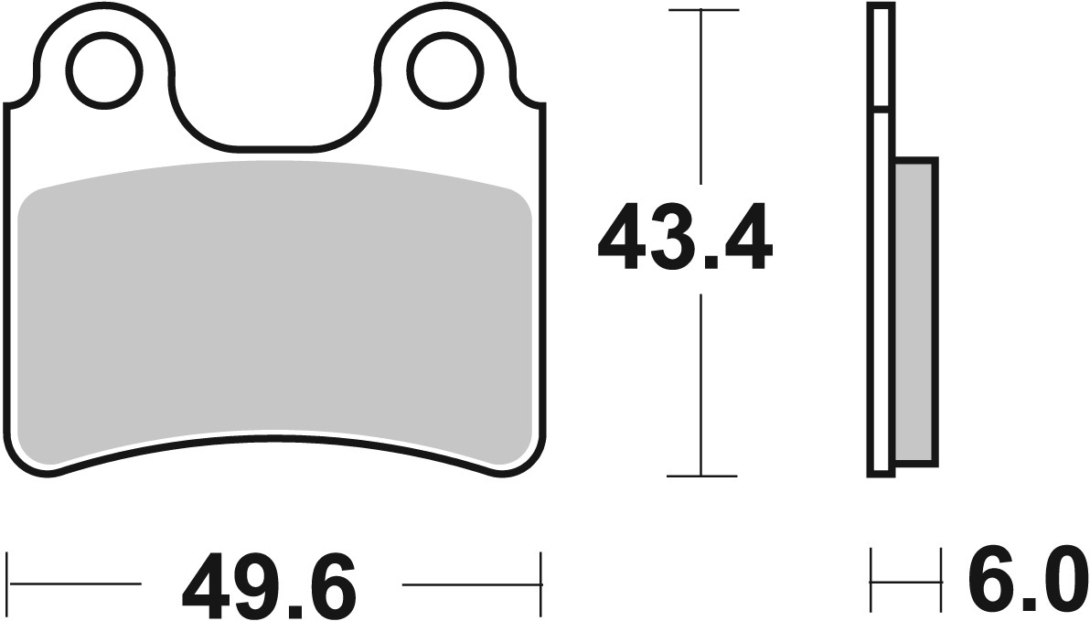 sbs Height: 43,4mm, Thickness: 6mm Brake pads 802HF buy