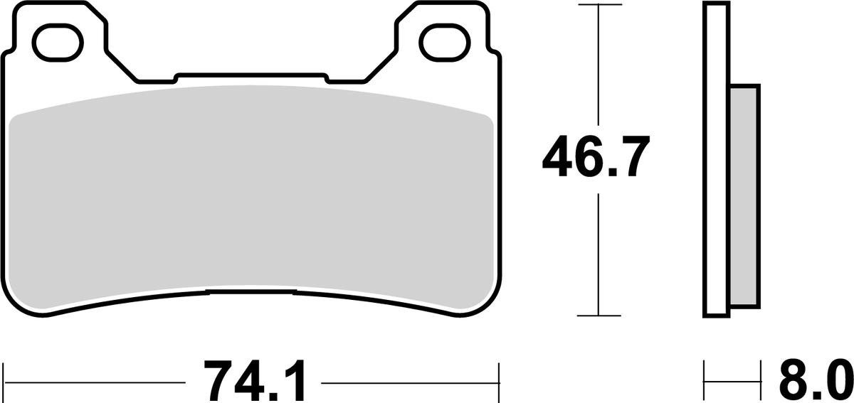 sbs Height: 46,7mm, Thickness: 8mm Brake pads 809HS buy