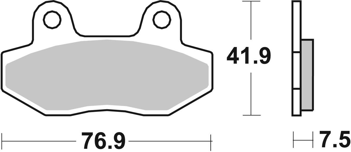 sbs Height: 41,9mm, Thickness: 7,5mm Brake pads 814LS buy